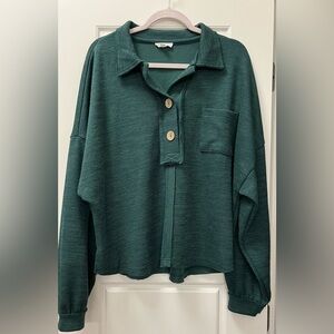 Blu Pepper Forest Green Knit Top